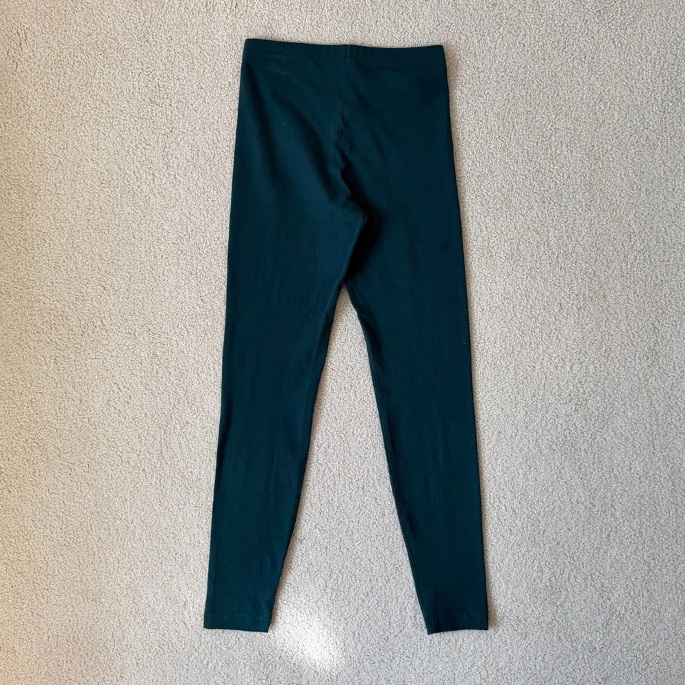 Dark Green American Apparel Cotton Stretch Leggings - Picture 3 of 8